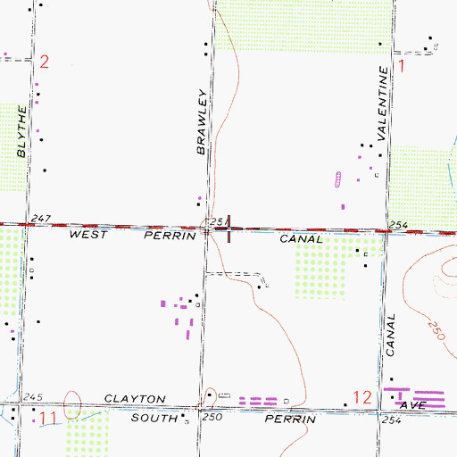 Topographic Map of West Perrin Canal, CA
