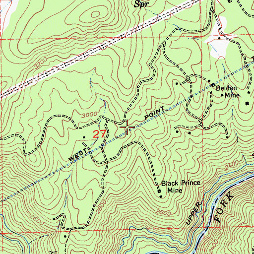 Topographic Map of West Point Tunnel, CA