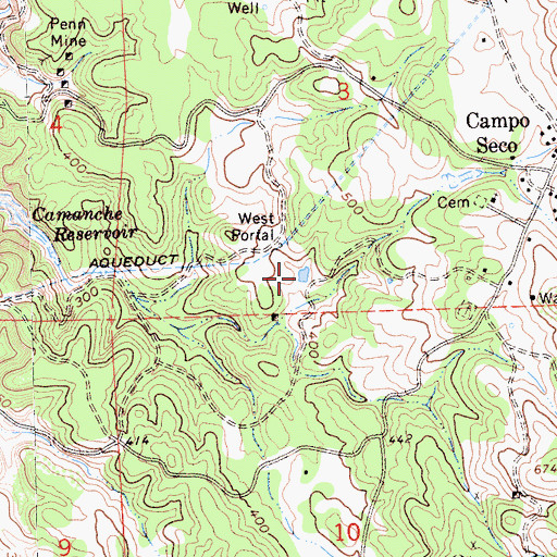 Topographic Map of West Portal, CA