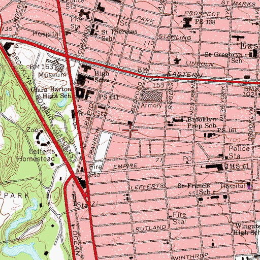 Topographic Map of City University of New York Medgar Evers College, NY