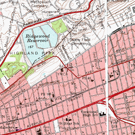 Topographic Map of Sam Leggio Triangle, NY