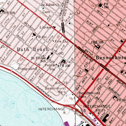 Topographic Map of Benson Playground, NY