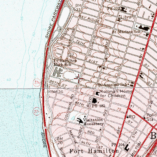 Topographic Map of Russell Pederson Playground, NY