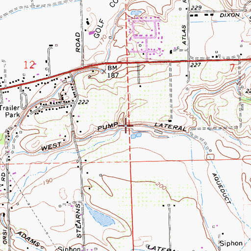 Topographic Map of West Pump Lateral, CA