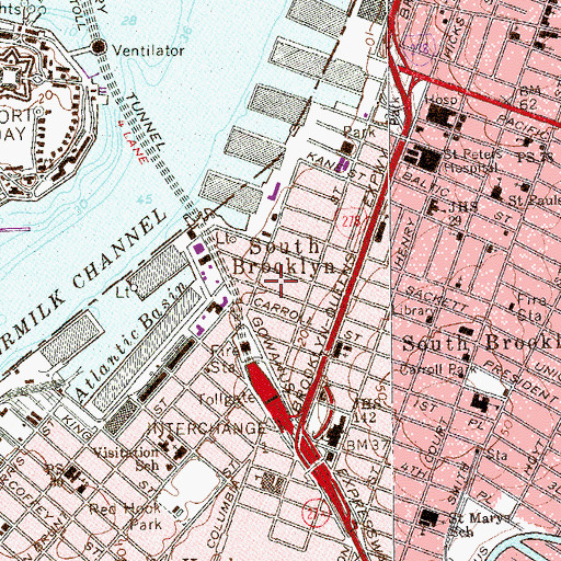 Topographic Map of Mother Cabrini Park, NY