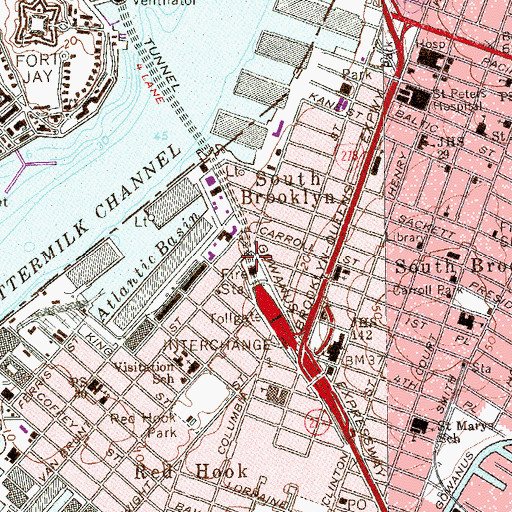 Topographic Map of Harold Ickes Playground, NY