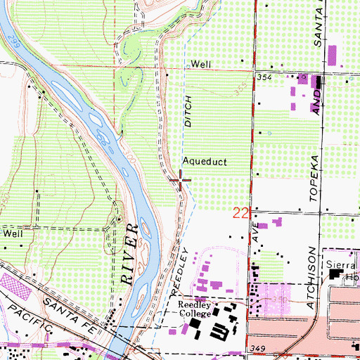 Topographic Map of West Reedley Ditch, CA
