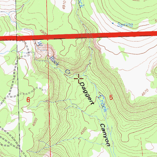Topographic Map of West Rock Creek, CA