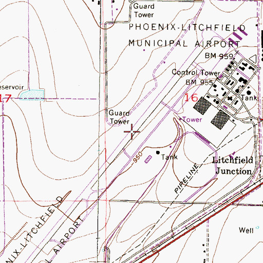 Topographic Map of Litchfield Park Naval Air Facility (historical), AZ