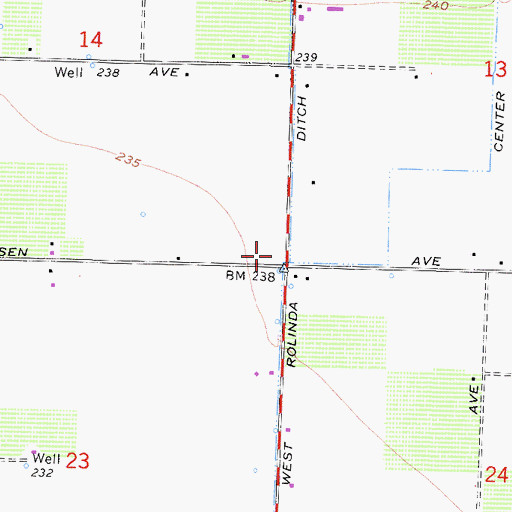 Topographic Map of West Rolinda Ditch, CA