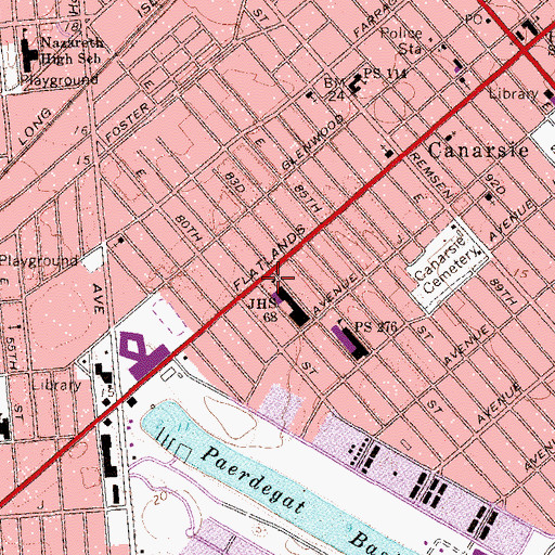 Topographic Map of Bildersee Playground, NY