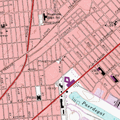 Topographic Map of Glenwood Playground, NY