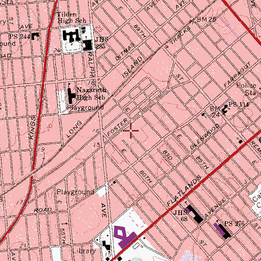 Topographic Map of Curtis Park, NY