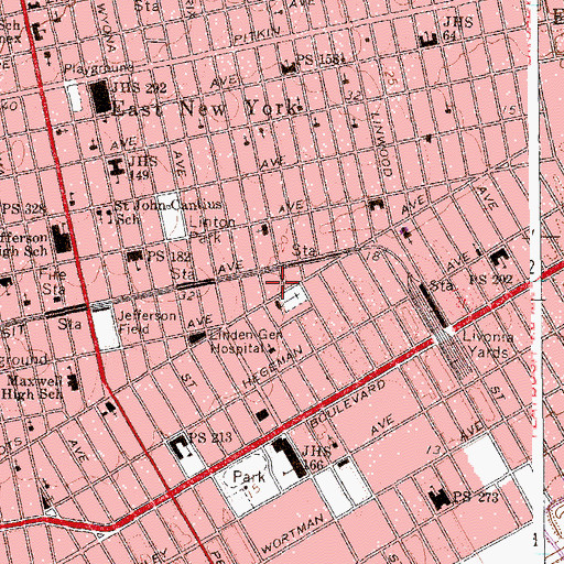 Topographic Map of Public School 72 (historical), NY