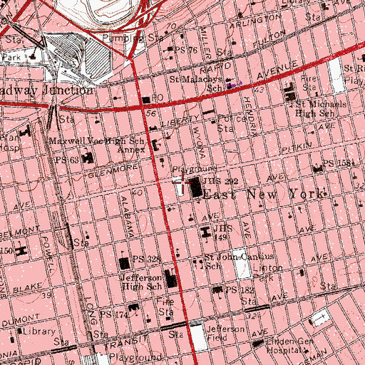 Topographic Map of Grace Playground, NY
