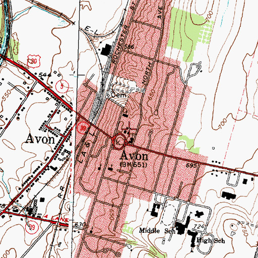 Topographic Map of Saint Agnes Roman Catholic School, NY