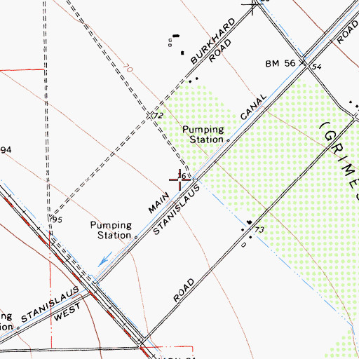Topographic Map of West Stanislaus Main Canal, CA