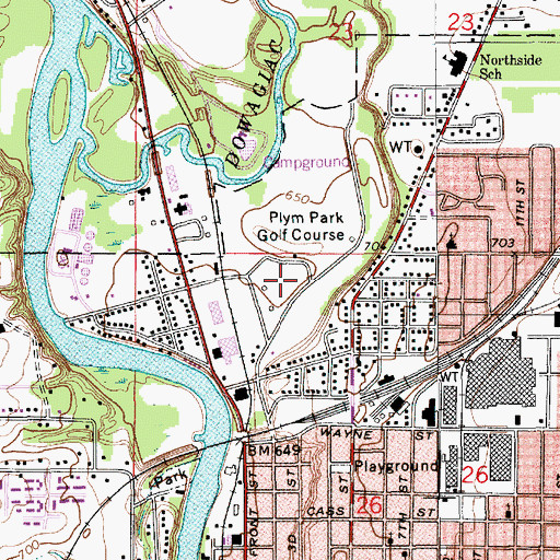 Topographic Map of Plym Park, MI