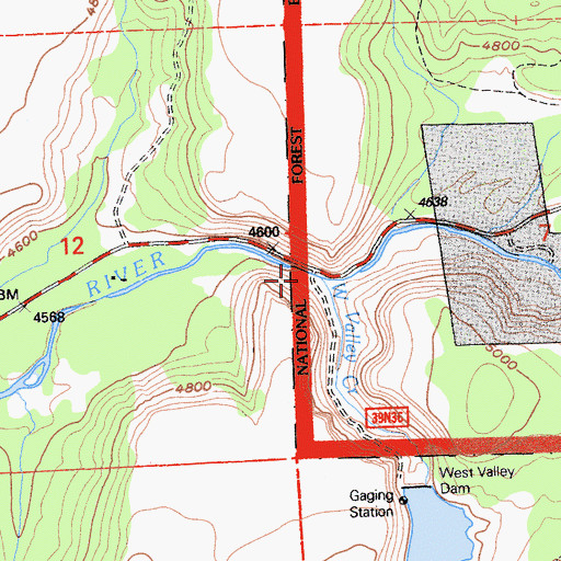 Topographic Map of West Valley Creek, CA