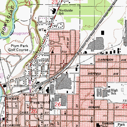 Topographic Map of Tot Park, MI