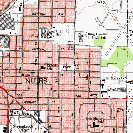 Topographic Map of Eastside Park, MI