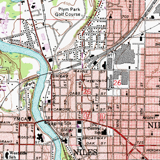 Topographic Map of Eagle Street Park, MI