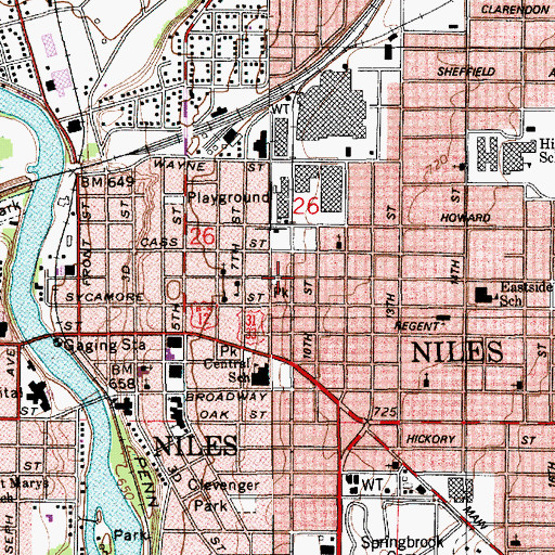Topographic Map of Troost Park, MI
