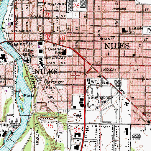 Topographic Map of Saathoff Park, MI