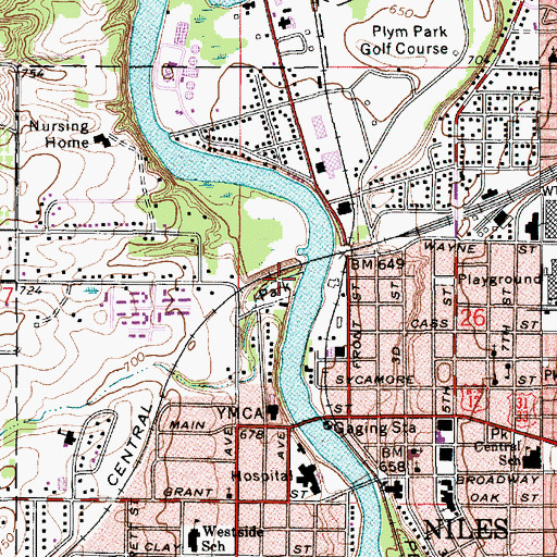 Topographic Map of FOP Park, MI