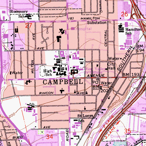 Topographic Map of West Valley College, CA