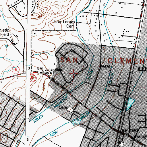 Topographic Map of Los Lunas Hospital and Training School (historical), NM
