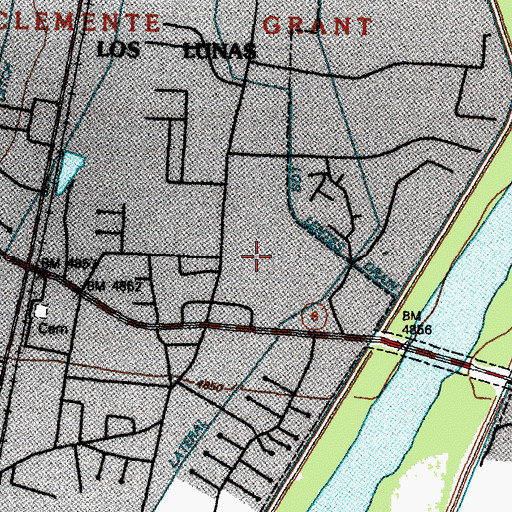 Topographic Map of Los Lunas Elementary, NM