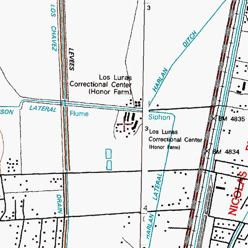 Topographic Map of Central New Mexico Correctional Honor Farm, NM