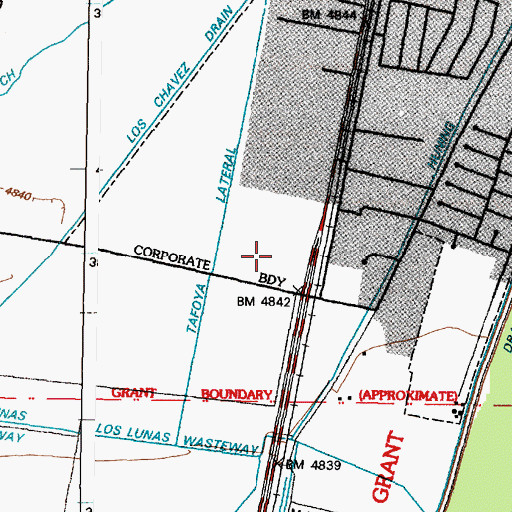 Topographic Map of Los Lunas Sports Complex, NM