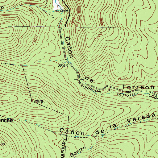 Topographic Map of Trail Canyon Trailhead, NM