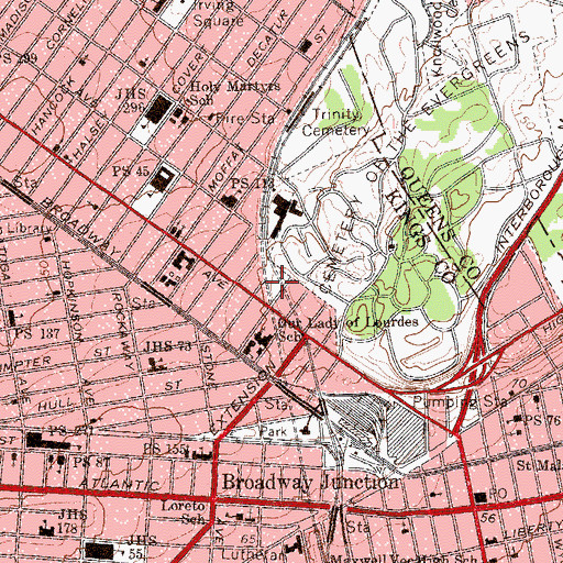 Topographic Map of Stephen A Rudd Playground, NY