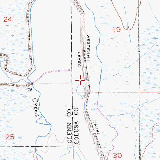 Topographic Map of Provident Western Canal, CA
