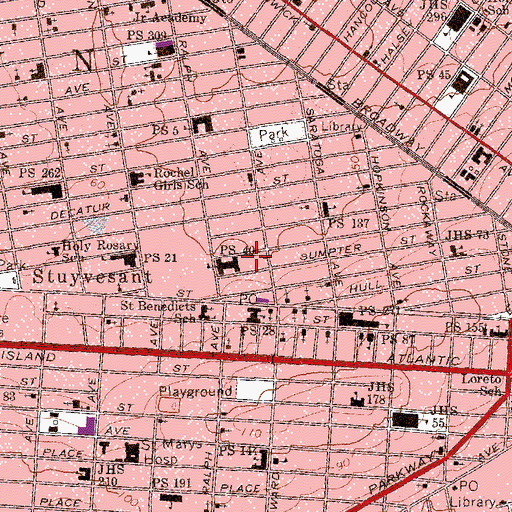 Topographic Map of Carver Playground, NY