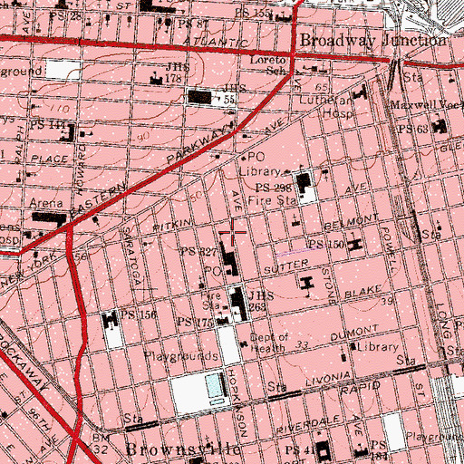 Topographic Map of Chester Playground, NY