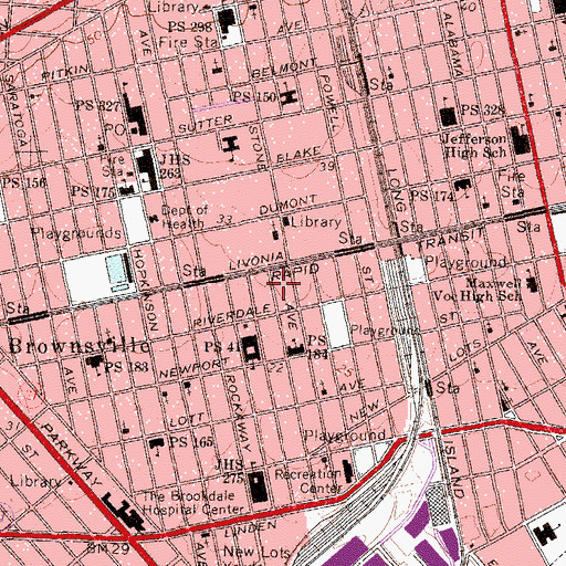 Topographic Map of Nehemiah Park, NY