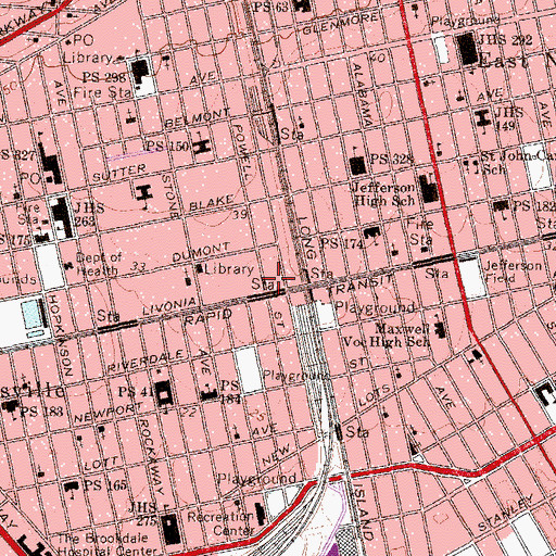 Topographic Map of Livonia Playground, NY