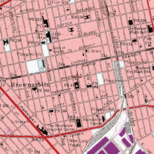 Topographic Map of Newport Playground, NY