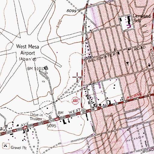Topographic Map of Lavaland Park, NM