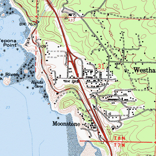 Topographic Map of Westhaven, CA
