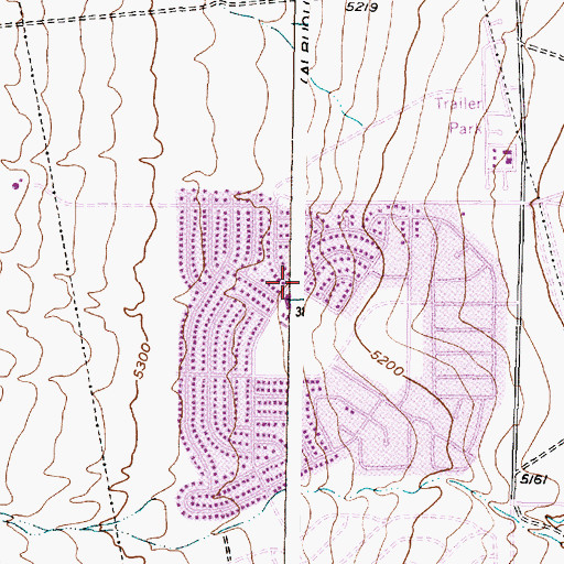 Topographic Map of Carlos Rey Elementary School, NM