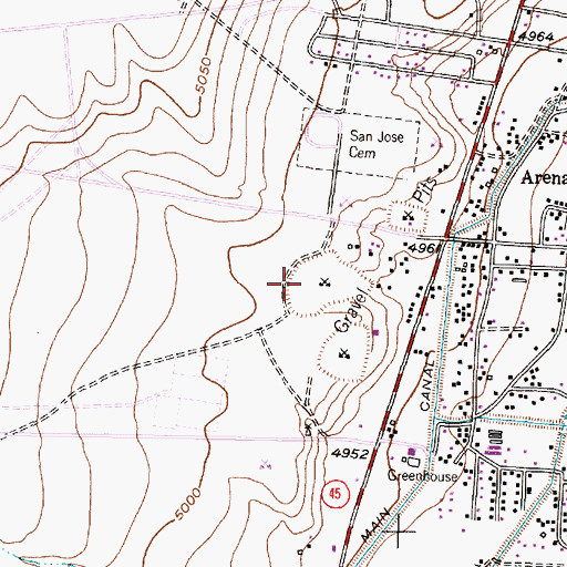 Topographic Map of Tom Tenorio Park, NM
