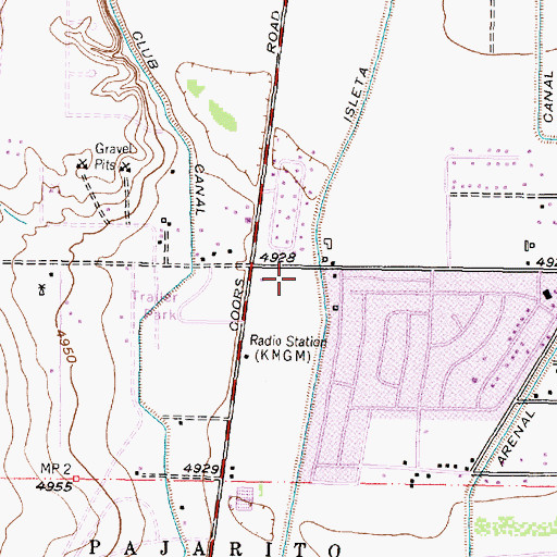 Topographic Map of Valley Christian School, NM
