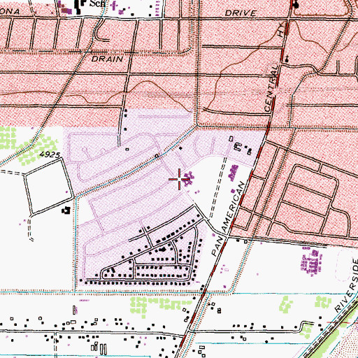 Topographic Map of Adobe Acres Elementary School, NM