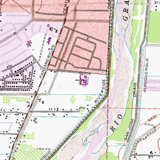 Topographic Map of Harrison Middle School, NM