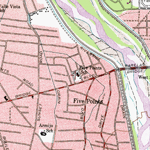 Topographic Map of School on Wheels Alternative High School, NM